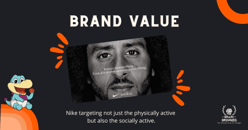 Banner showing how Nike leveraged a political statement to garner support.