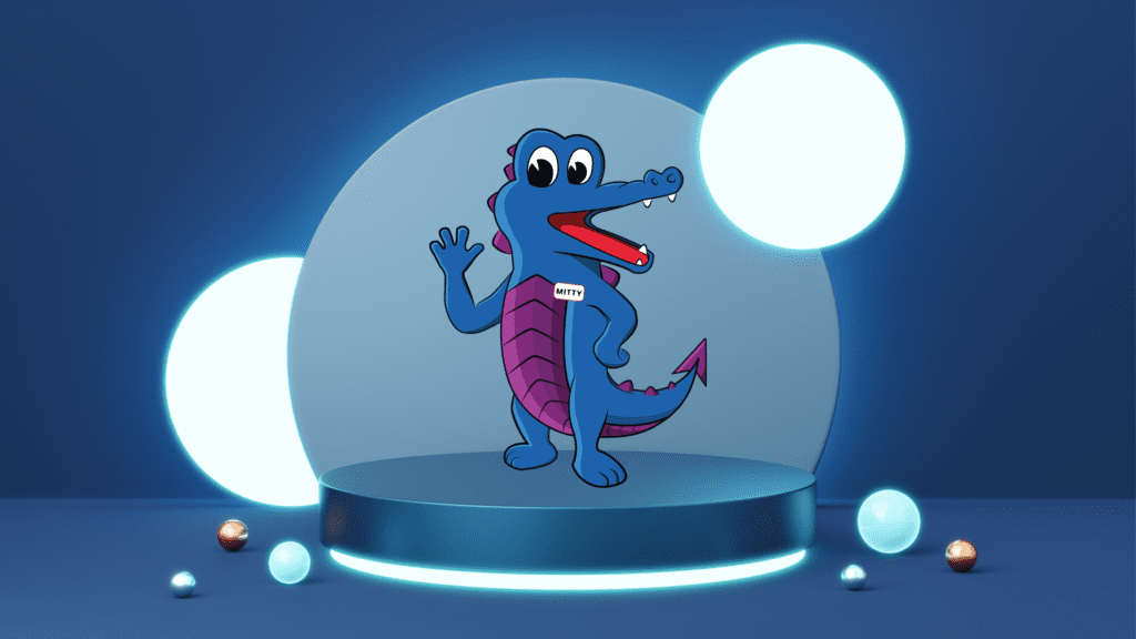Mitty Gator - Brand Mascot for the GatorVerse of GatorGains Ventures.